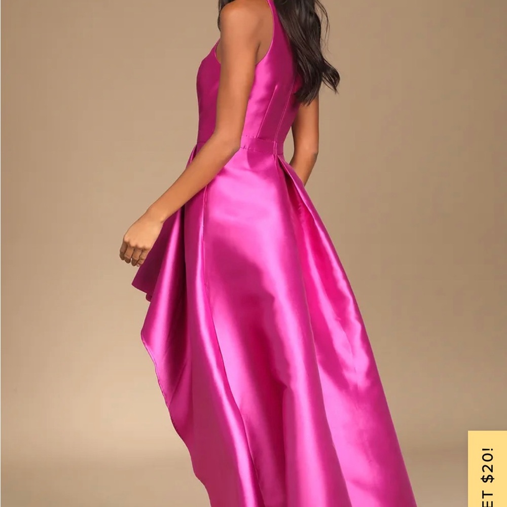 LULUS NWT XS Broadway Show Magenta High-Low Maxi Dress - Picture 4 of 4